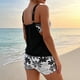 thumbnail image 4 of Traje de baño de dos piezas para mujer, tankini, estampado de hojas, bikini dividido, traje de baño de dos piezas para mujer, tankinis, trajes de baño de 2 piezas para mujer, trajes de baño para mujer, 4 of 5