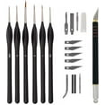 thumbnail image 7 of Small Paint Miniature Brushes Fine Tip 6pc 000 Paintbrushes Set for Model Craft Warhammer Airplane Kits Micro Detail Hobby Painting with Recision Crafting Knife with Extra Blades and Tips, 7 of 7