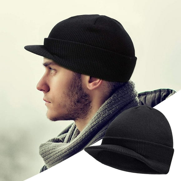 Riforla Wool Black Hat Knit Hat Autumn Winter Middle Man Hat Scarf Warm Out for Autumn and Winter Black