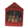 thumbnail image 4 of Figuras de casa de nieve navideñas, decoración con luz cálida, cabaña de troncos brillante para Rojo, 4 of 9