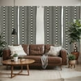 thumbnail image 2 of Ambesonne Geometric Window Curtains, Chevron Zigzags Boho, Each 28" W x 63" L, Charcoal Grey Black, 2 of 4