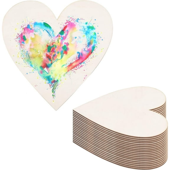Unfinished Wood Heart Cutout Shape for Wedding Valentine DIY Supplies BurlyWood 10x10x0.2cm