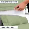 thumbnail image 5 of Kotton Culture Bed Sheets 4 Piece 100% Egyptian Cotton 600 Thread Count Soft Crisp Cooling Cotton Luxury Hotel Sheets Thick with 16" Inch Deep Pocket Snug Fit Sateen Weave(Moss Green,King), 5 of 6