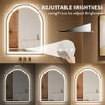 thumbnail image 3 of Arched LED Bathroom Mirror,Bathroom Mirror with Lights-Anti-Fog,Bathroom Mirror with Frontlit and Backlit,Dimmable-LED Mirror for Bathroom,3 Colors, 3 of 8