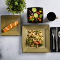 thumbnail image 2 of Gibson Home 16 Piece Kiesling Reactive Glaze Dinnerware Set, Taupe/Black, 2 of 5