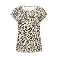 thumbnail image 5 of ClodeEU Women's Summer Print Short Sleeve Crewneck T-Shirt with Button ,Casual Loose Top Khaki,Womens Plus S, 5 of 8