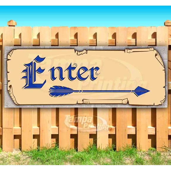 Enter Arrow 13 oz Vinyl Banner With Metal Grommets