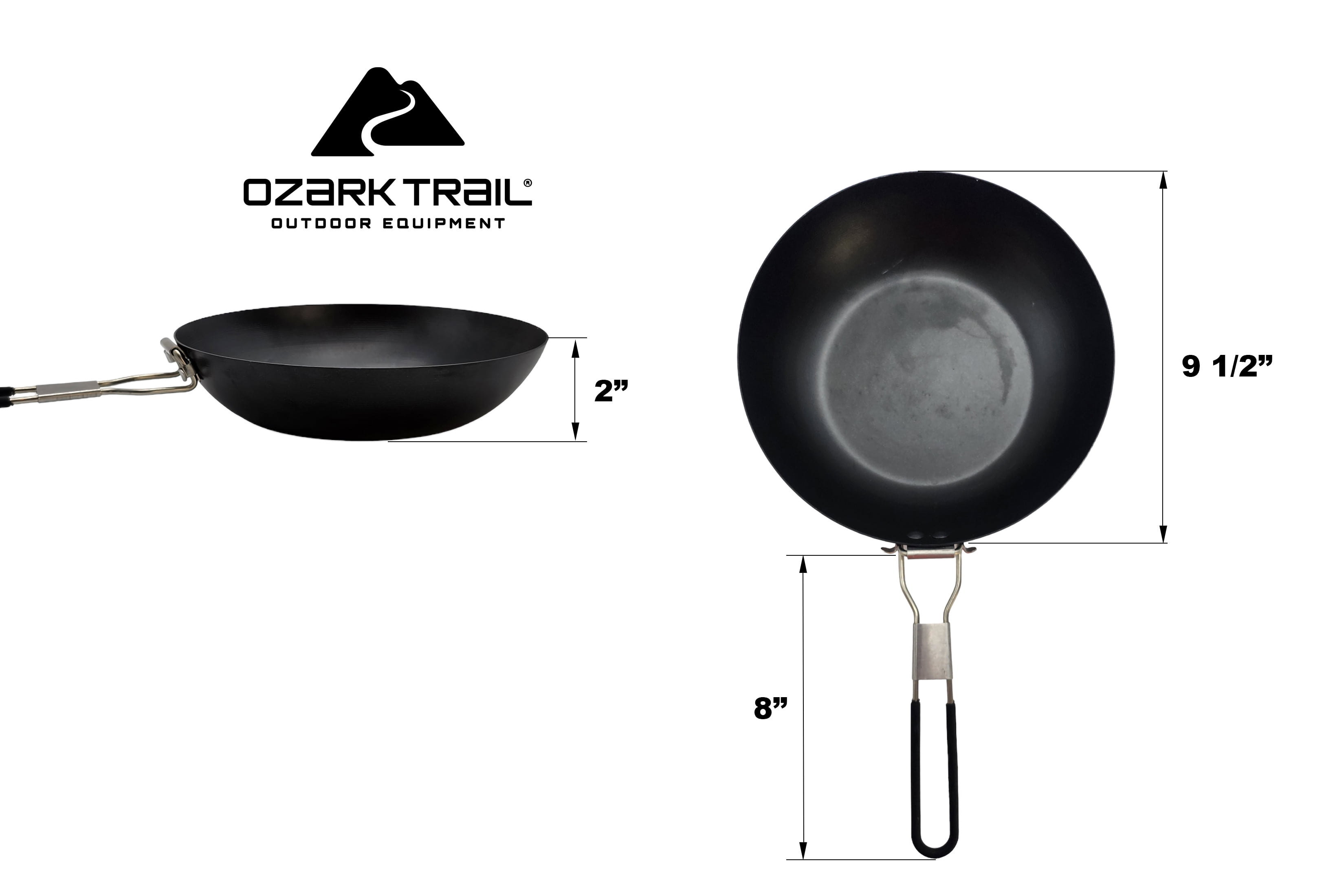 Ozark Trail 9.5" Carbon Steel Frying Pan with Folding Handle