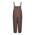 thumbnail image 4 of DYMADE Women Summer Linen Baggy Pullover Pockets Sleeveless Ankle-Length Jumpsuits, 4 of 8