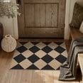 thumbnail image 2 of BERTHMEER Checkered 2'x3' Easy Jute Kitchen Rug, Front Door Mat Non Slip Washable Neutral Area Rug, Farmhouse Diamond Non Shedding Low Pile Floor Carpet for Entryway Porch Doorway, 2 of 6