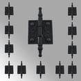 thumbnail image 2 of Renovators Supply Black Cabinet Door Hinge 2" Rust Resistant Wrought Iron Butt Hinge Victorian Steeple Tip Flush Mount Hinges w/Hardware, Pack of 12, 2 of 2