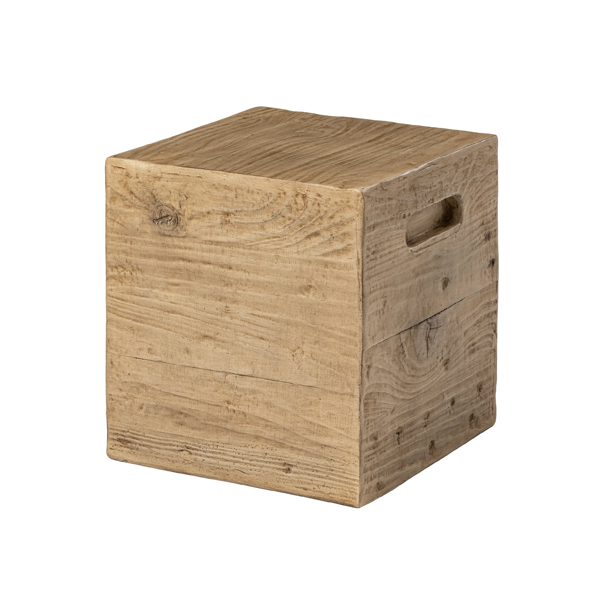 MOALCOFER Concrete Outdoor side table with Faux Wooden,Morden Small Patio End Table