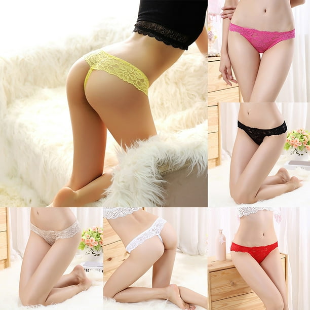 Women Sexy Lace G-string Thongs See Through Lingerie Ladies