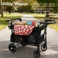 thumbnail image 5 of AILEEKISS Stroller Wagon for 2 Toddlers with Canopy, All-Terrain Baby Wagon Stroller, 55 Pounds, Black, 5 of 14