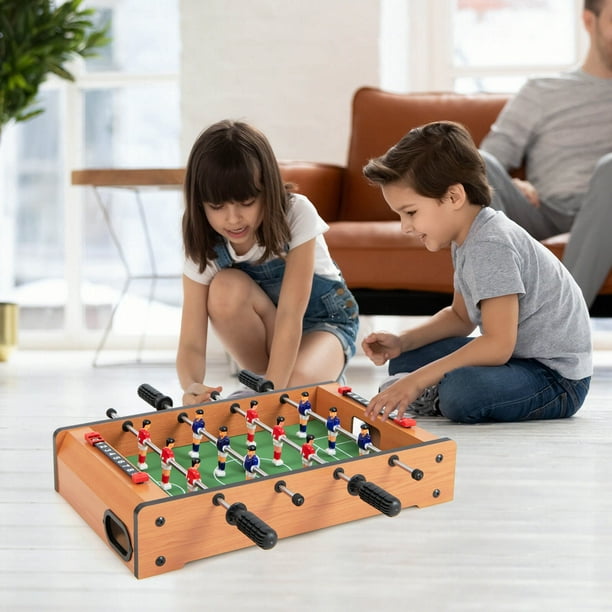 Jouet en bois enfant : mini baby-foot 2 joueurs à poser sur table