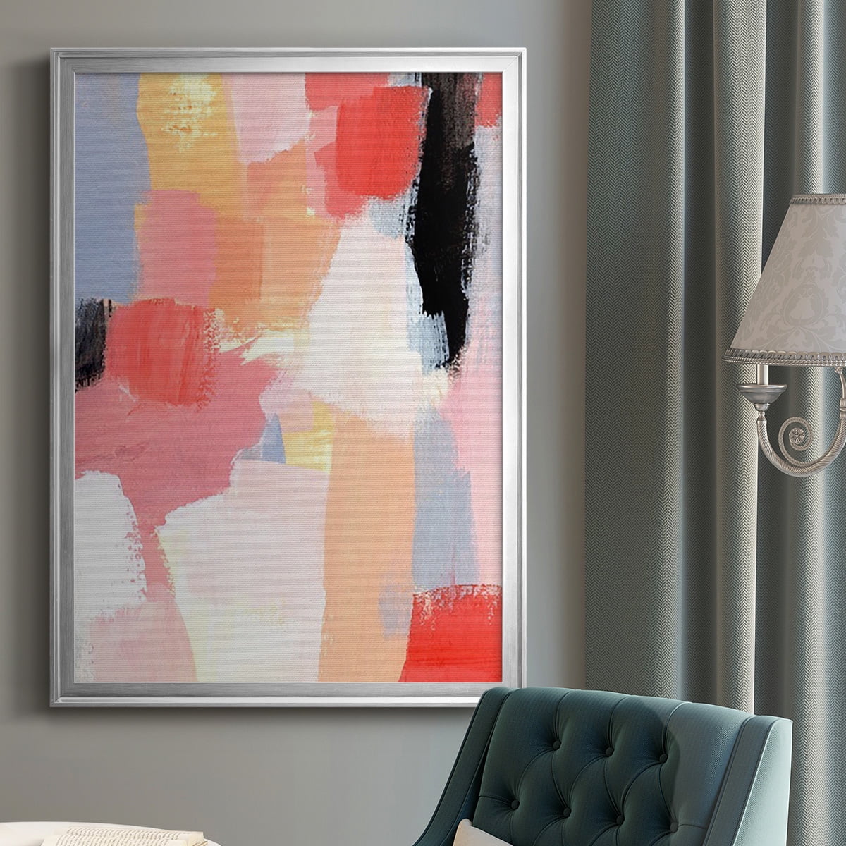 Aerial Scarlet I Premium Framed Print, in Gold, Black, or Silver - Ready to Hang