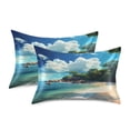 thumbnail image 2 of Dailycode Satin Pillow Case Queen Silk Pillow Cover for Hair and Skin Envelope Closure Stunning View Of Beach 20"x30", 2 of 9