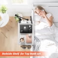 thumbnail image 2 of Bedside Shelf for Bunk Bed - Dorm Bed Shelf with Cup Holder, Night Light Socket, and Hook Versatile Bed Shelf for Dorm Room Essentials, Loft Nightstand, and Dorm Bed Storage Solution Pure White 02, 2 of 16