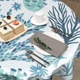 thumbnail image 5 of Winter Snowman Blue Tablecloth Round 60 Inch Let It Snow Washable Polyester Table Cover for Kitchen Holiday Party Outdoor Room Home Decor, 5 of 6