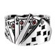thumbnail image 2 of Juegos de póquer Casino Ring Playing Cards Anillo de banda de declaración Vintage ajustable Vintage joyería de plata para mujeres y hombres Ormromra 222480, 2 of 9