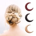 thumbnail image 1 of Fiudx Horquilla Tallada a Mano, Accesorio de Madera En Forma de Media Luna, Joya para Cabello con Diseño Espiral, Ideal para Peinados con Moño, Estilo Femenino, Material Duradero Arco Wengué, Disponi, 1 of 2