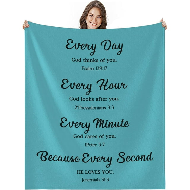 LHSHID Religious Gifts for Women Catholic Bible Verse Blanket Flannel Soft and Comfortable Anti static Bed Sofa Blanket 50x60in