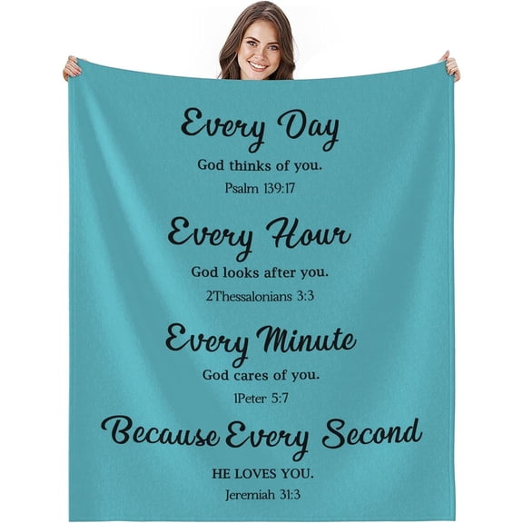 Bible Verse Blanket with Inspirational Thoughts and Prayers, Religious Gifts Throw Blanket, for Women, Soft Lightweight Healing Throw Blanket Christian Gifts for Women Men 60x80in