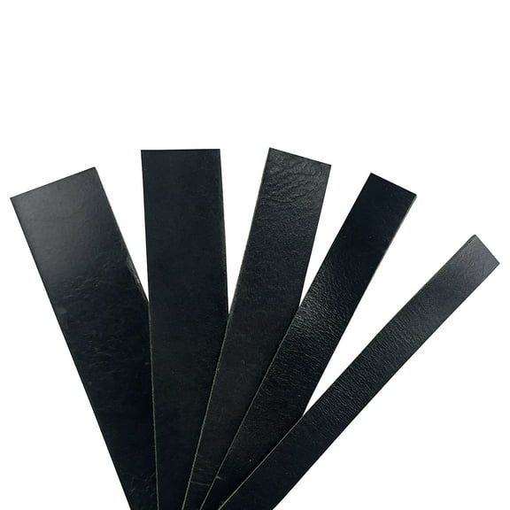 Black Full Grain Buffalo Leather Strips 8/9 ounce 3/8" (19 mm)