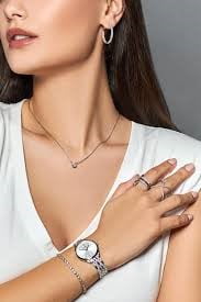 Swarovski Crystal Attract Watch Swiss Made, Pavé, Metal bracelet, Silver tone, Stainless steel