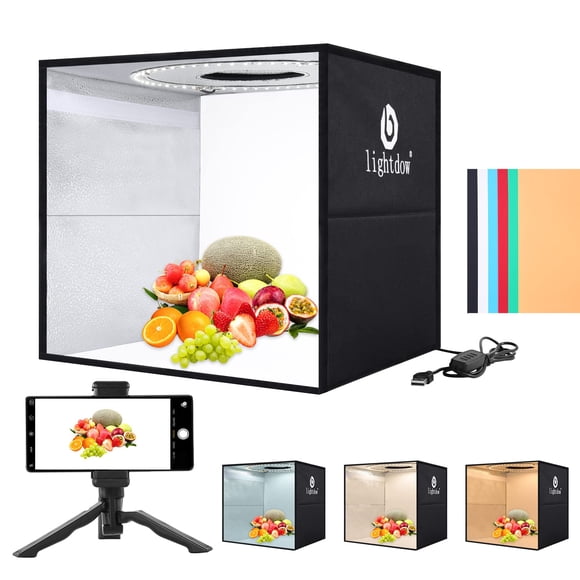 Kit de cajas de luz Lightdow para estudio fotográfico, 12 x 12 con 120 LED