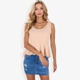thumbnail image 5 of Women's Sleeveless Peplum Top With Tie Shoulder Straps And Scoop Neck- Small, Beige, 5 of 7