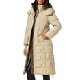 thumbnail image 4 of INSPIRE CHIC Women's Winter Long Puffer Coat Hooded Zip Up Down Jackets Outerwear XS Khaki, 4 of 6