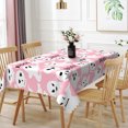 thumbnail image 3 of Duangreer Halloween Theme Rectangle Tablecloth, Pink Cute Ghost Print Table Cover with Waterproof Wrinkle Resistant for Party Decorations, 60 x 84 Inch, 3 of 6