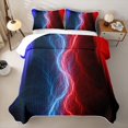thumbnail image 2 of Erosebridal Neon Nature Lightning Twin Quilt Set for Boys Men, Red Blue Glowing Lines Twin Coverlet Set, 2 Pieces, 2 of 7