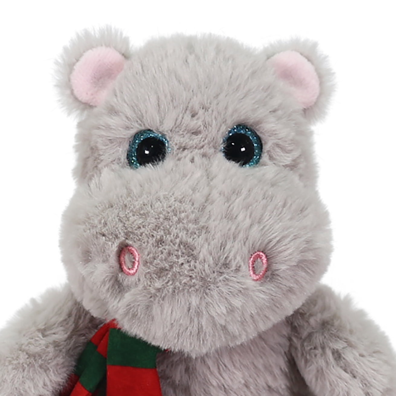 (2 pack) Hippo Stuffed Animal Plush Toy, Gray, 8 in, by Holiday Time