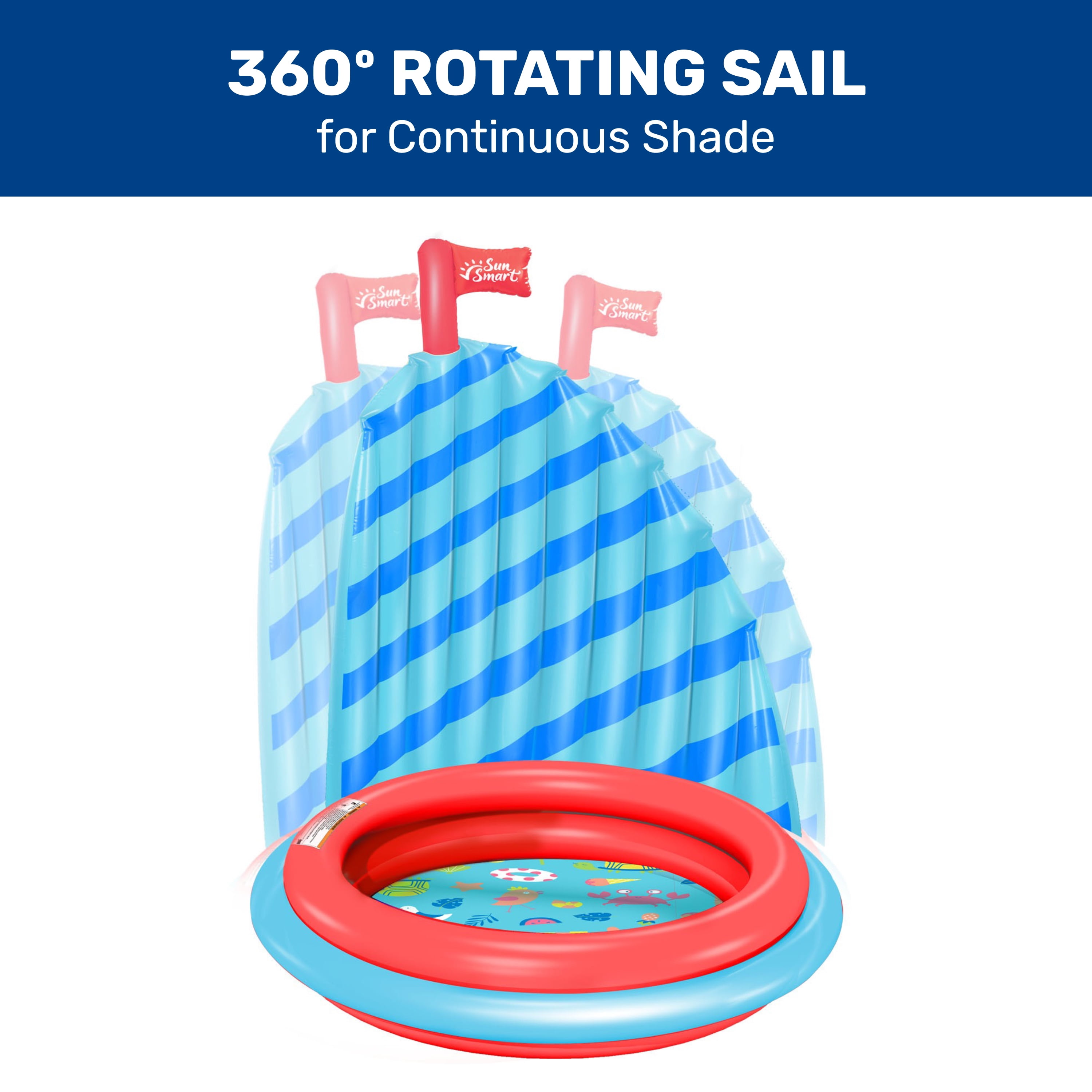 Aqua Shade N' Play Sailboat Pool | Inflatable Kids Pool