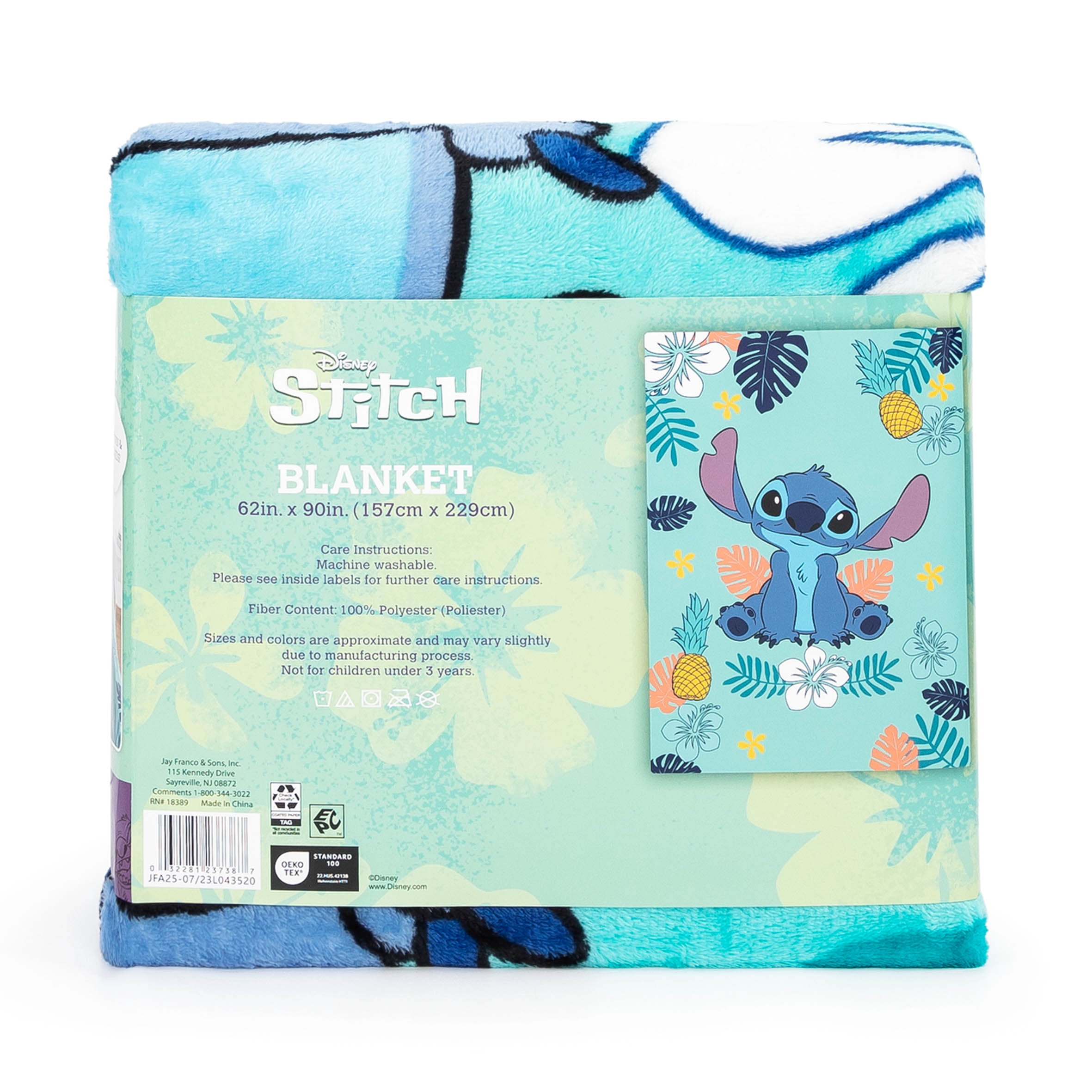 Lilo and Stitch Kids Twin/Full Blanket, 62 x 90, Microfiber, Blue, Disney