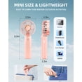 thumbnail image 2 of Portable Handheld Fan, Mini Portable Fan, 2000mAh Rechargeable USB Fan, 3 Speed Personal Small Desk Fan, Strong Airflow, Super Quiet, Pocket Fan with Carabiner for Girl Women Home Outdoor Indoor Pink, 2 of 6