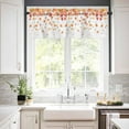 thumbnail image 3 of Fall Thanksgiving Kitchen Curtains and Valances Set, Rod Pocket Curtains Tier Farmhouse Window Curtains 36 Inch Length, Orange Maple Leaves Minimalism 3 Piece Kitchen Curtains Set, 3 of 6