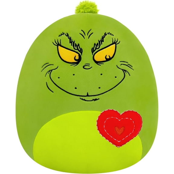 Squishmallows Original 12in Grinch with Heart – Official Jazwares Plush (Medium-Sized)