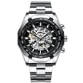 thumbnail image 3 of Relojes mecánicos huecos automáticos con correa de acero de moda atmosférica para hombres, 3 of 6