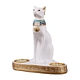 thumbnail image 3 of Candelabro con estatua de gato, candelabro creativo con figura de gato, candelero elegante, estatuilla para fiesta de boda en granja Blanco, 3 of 9