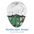 thumbnail image 4 of Shower Caps,Green Christmas Pattern Waterproof Shower Cap for Women 4 Pieces,Double Reusable Hair Cover for Shower PEVA Elastic Stretch Hem, 4 of 7