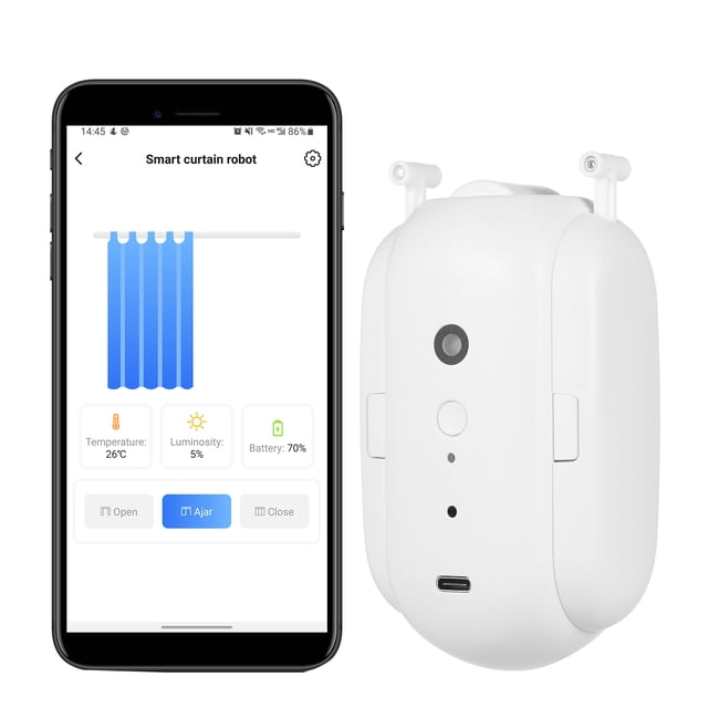 BT Ouvre-Rideau Automatique Robot Sans Fil Moteur de Rideau Intelligent Minuterie Contrôle Vocal Dispositif d'Automatisation pour Tringle à Rideau Remplacement pour Assistant