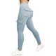 thumbnail image 3 of Pantalones de yoga de cintura alta para mujer con bolsillos elásticos y cónicos, pantalones de entrenamiento para levantamiento de glúteos, pantalones de chándal, 3 of 5