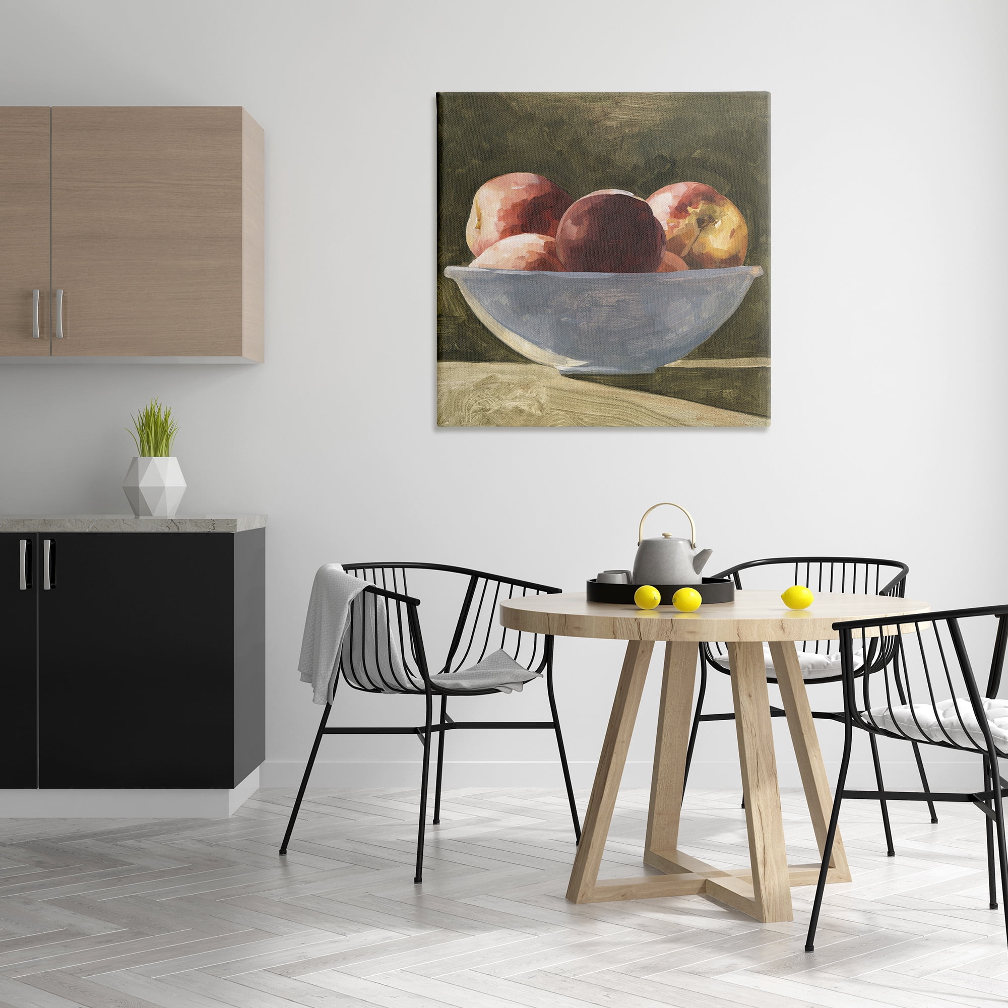 Stupell Industries Shadowed Apples Still Life Food & Beverage Painting Gallery Wrapped Canvas Art Print Wall Art, 36 x 36