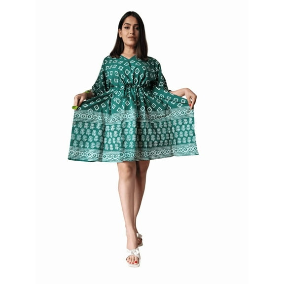 Relaxed Fit Kaftan - Pure Cotton - Hand Block Printed Design