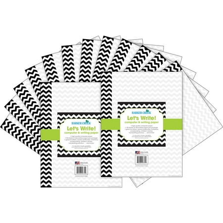 UPC: 0704068036222 | Barker Creek Black Chevron Computer Paper – 100 Sheets