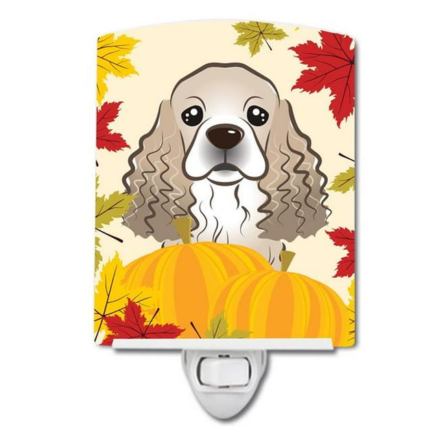 Carolines Treasures BB2022CNL Cocker Spaniel Thanksgiving Ceramic Night Light
