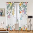 thumbnail image 2 of Easter Bunny Kitchen Curtains Window Panels, Eucalyptus Leaves Spring Easter Eggs Country Insulated Window Treatment Curtain, Grommet Curtains for Bedroom/Living Room/Bathroom, 2 Piece 42"Wx84"L, 2 of 8